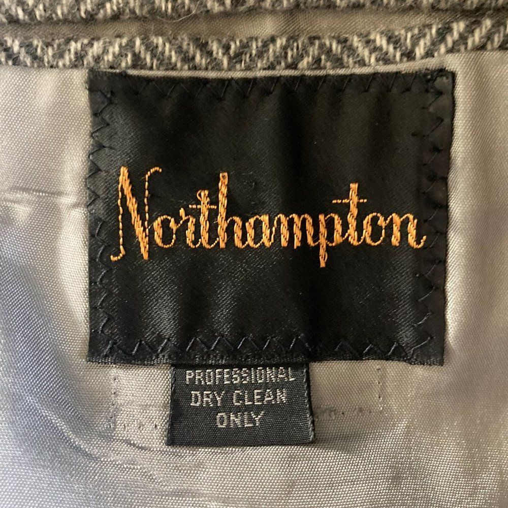 Northampton light gray tweed 2 button lined wool vintage sport coat - Picture 2 of 8